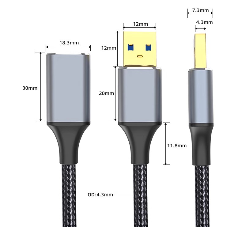 Câble USB femelle-mâle 3 m – Image 4