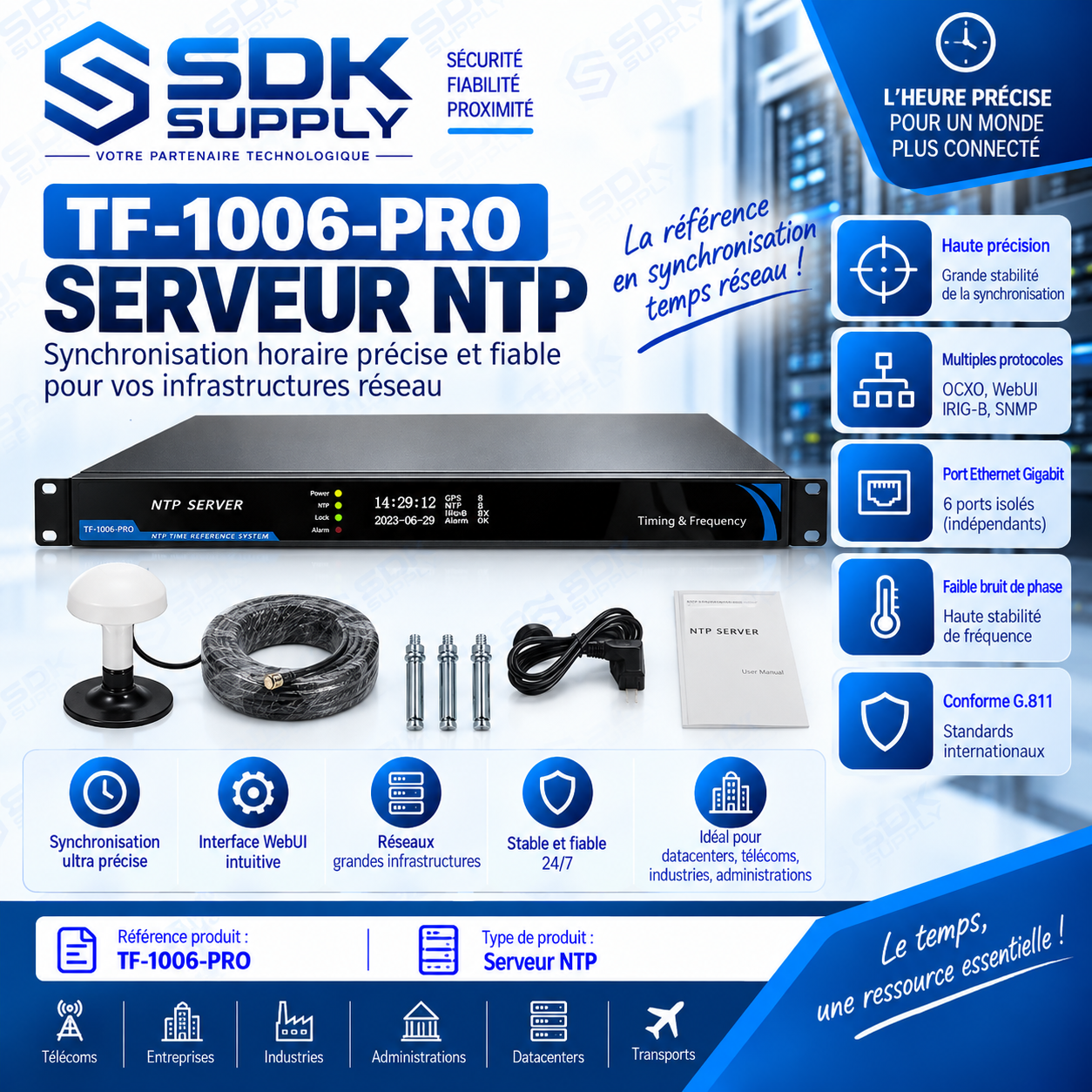 Serveur NTP TF-1006-PRO