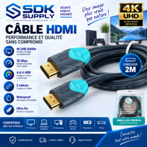 Câble HDMI 4K60Hz MT-VIKI 2m 18 Gbps