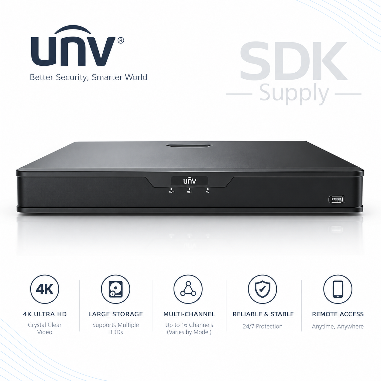 Enregistreur NVR UNV 16 canaux PoE 1U
