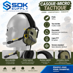 Casque micro Tactique 5ème Génération