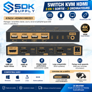 Switch KVM HDMI 3 ports