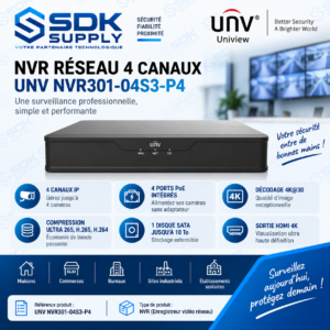NVR réseau 4 canaux UNV