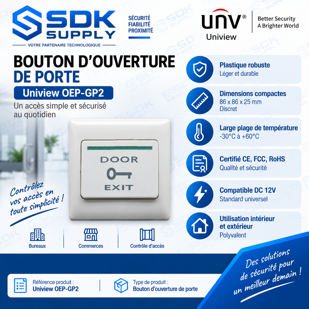 Bouton d’ouverture de porte