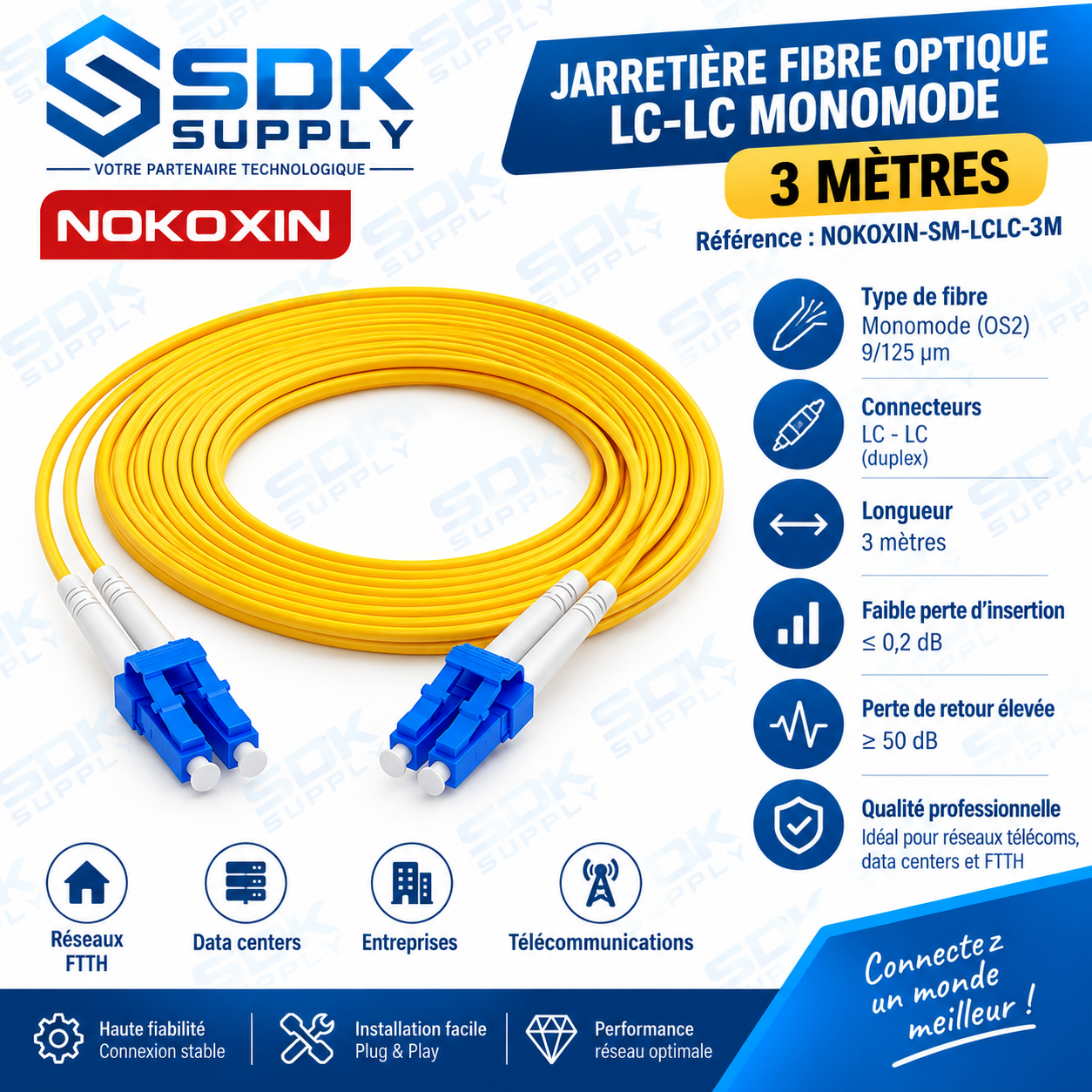 Jarretière fibre monomode LC-LC 3 m